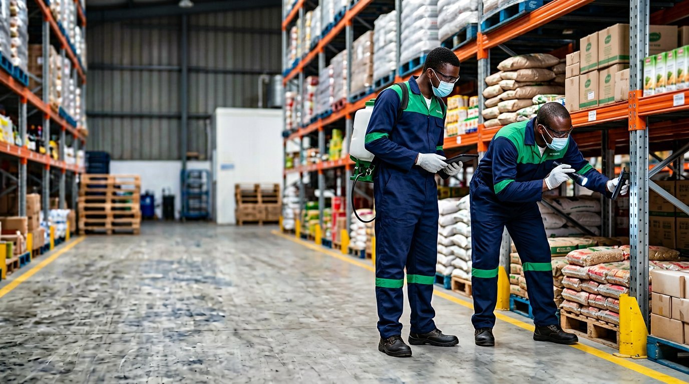 Clipton Africa Pest technicians conducting a commercial inspection