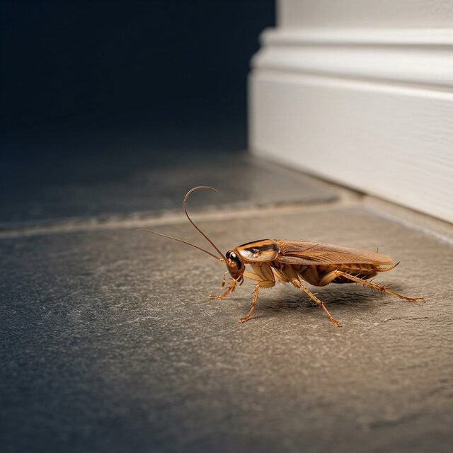 Close-up photograph of a cockroach